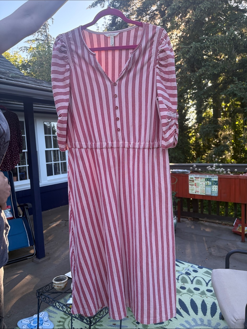 Matilda Jane Red and White Striped Midi Dress